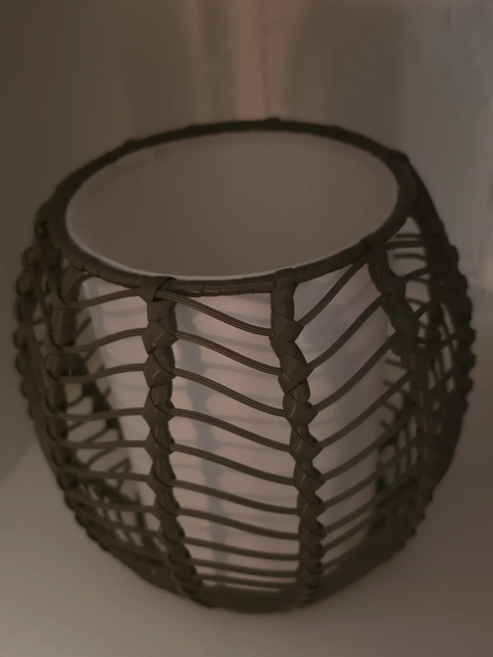 Woven Accent Table Lamp with Brown Frame